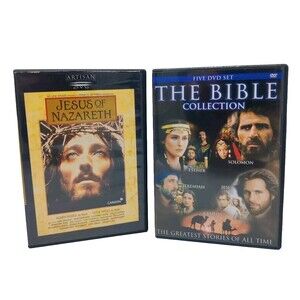 The Bible Collection 4 DVD Set & Jesus Of Nazareth Lot Of 2 Religious Dvds